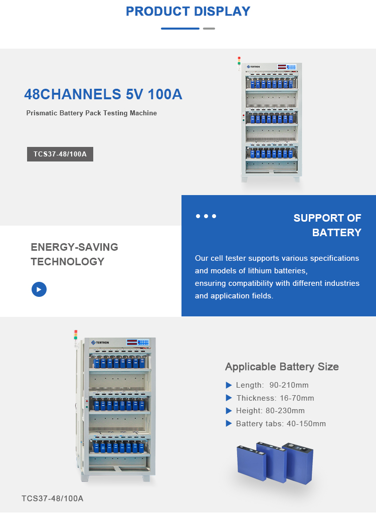 Produktpräsentation der prismatischen Batterieprüfmaschine – 48 Kanäle 60 A 100 A